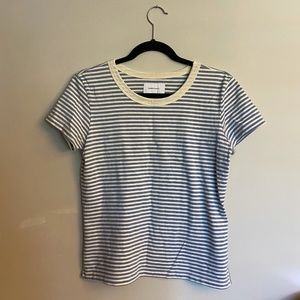CURRENT/ELLIOT Blue and Cream Stripped T-Shirt